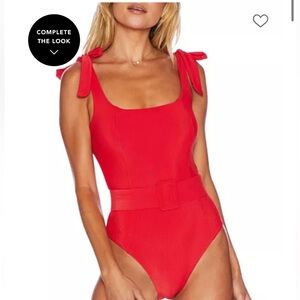 Beach Riot Vibrant Red Swimsuit